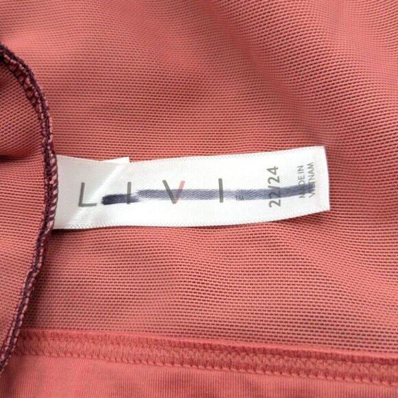 Livi Active Lane Bryant Sport Bra Unlined No Wire Red Strappy X Back 22 24 3XL - Picture 5 of 9